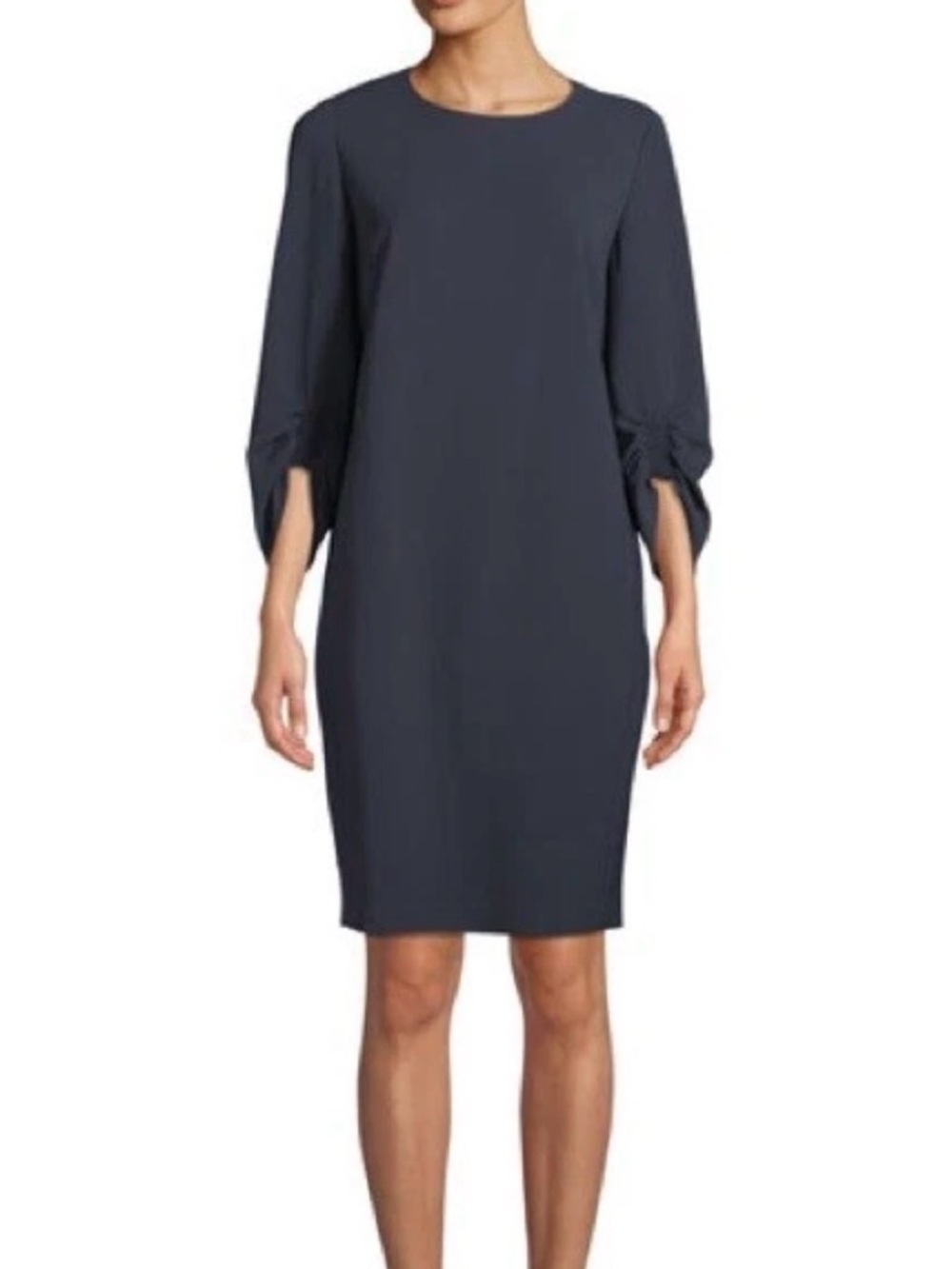 Lafayette 148 New York Tory‎ Shift Dress Navy Ink Blue Women’s Sz M Minimalist